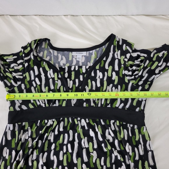 Dressbarn Womens Shirt Size 14 / 16‎ Top Multicolored 1/2 Sleeve V Neck - Picture 5 of 11